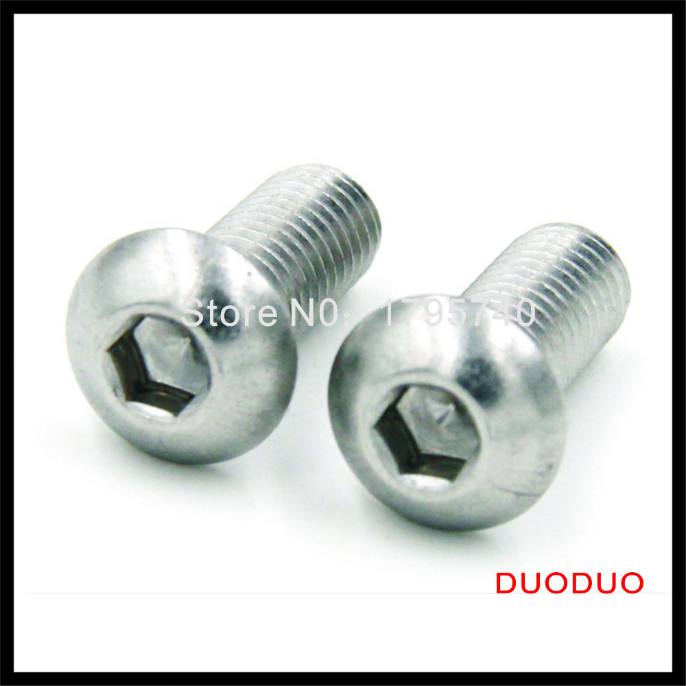 10pcs iso7380 m12 x 35 a2 stainless steel screw hexagon hex socket button head screws
