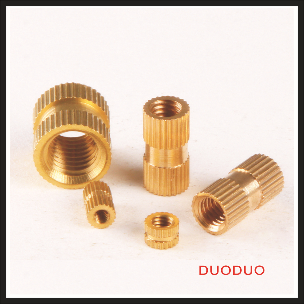 500pcs m2 x 10mm x od 3.2mm injection molding brass knurled thread inserts nuts