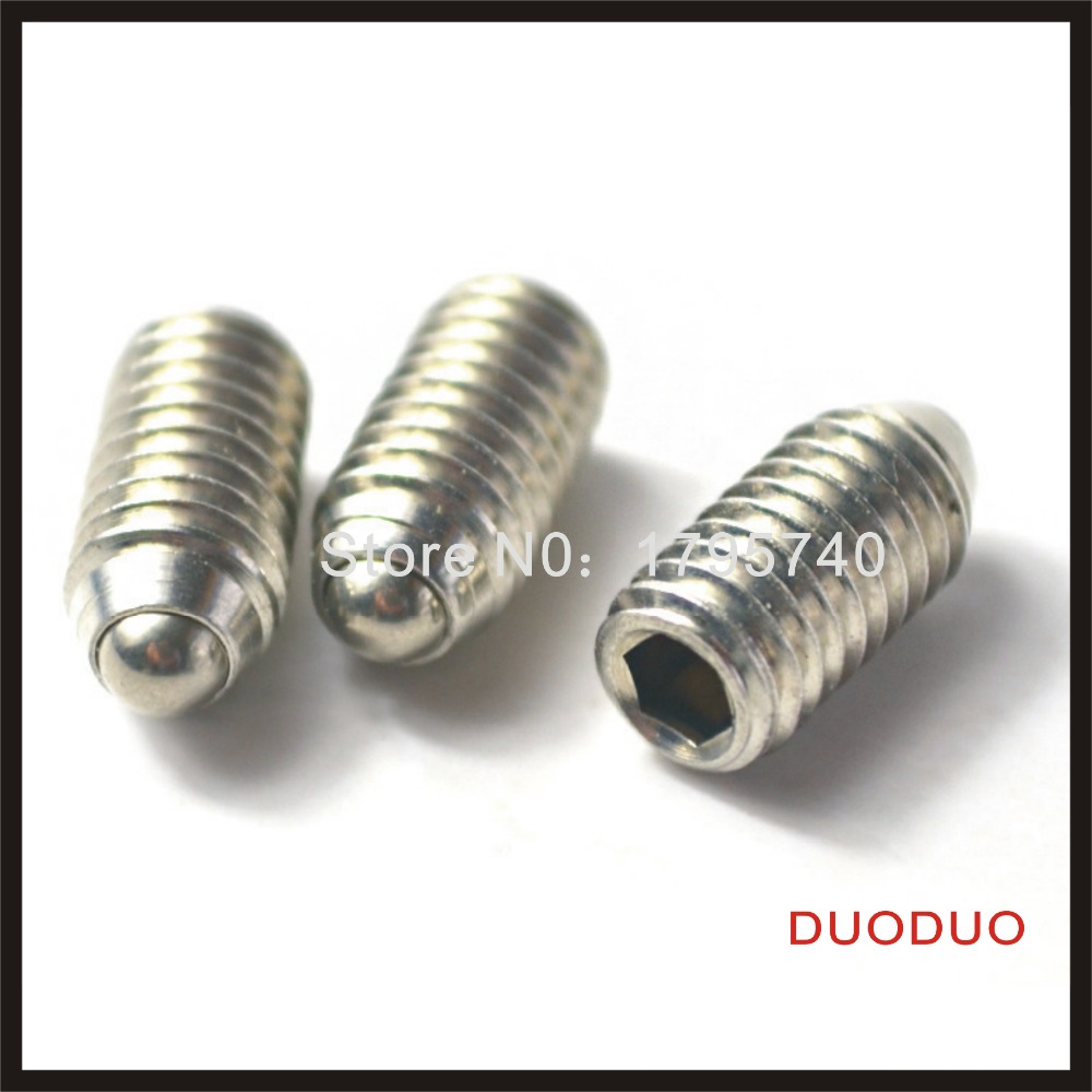 50pcs/lot pieces m5 x 12mm m5 *12 304 stainless steel hex socket spring ball plunger set screw