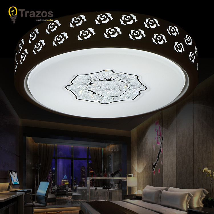 acrylic led ceiling light for bedroom living room plafon lamp romantic design lustre home decoration carved rose shade lampada