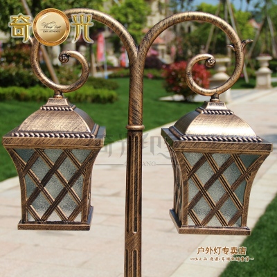 aluminum bronze europe classical garden path landscape lighting courtyard lamp lights outdoor lamppost led 12w bulb included