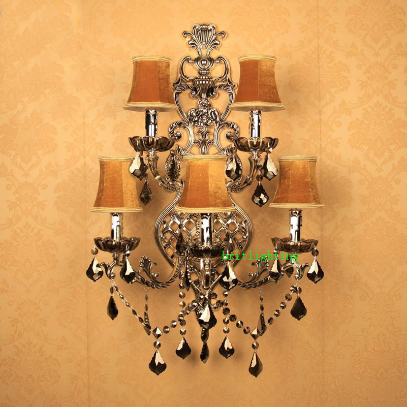 aluminum wall lights living room retro wall lamps led silver bedside lamp crystal reading lights reading wall lamp el lamp