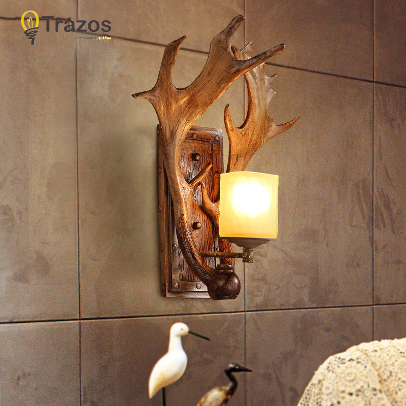 christmas party wall lamp for led home decoration corridor lamp lampada de parede wood antlers balcony indoor lighting