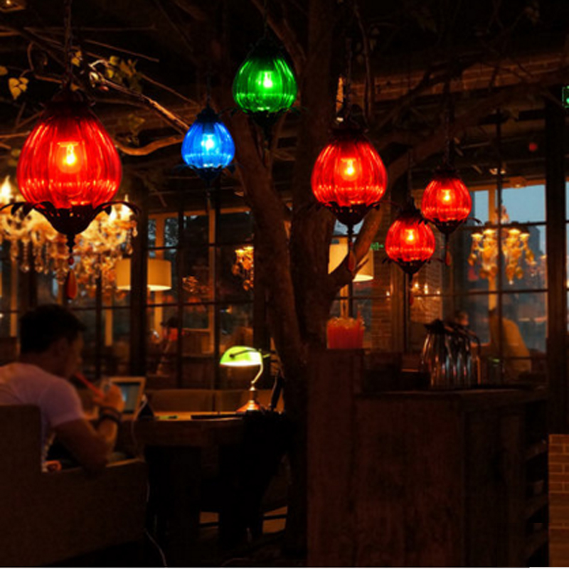 creative design modern led colorful glass pendant lights lamps for dining room living room bar colorful glass pendant lamp