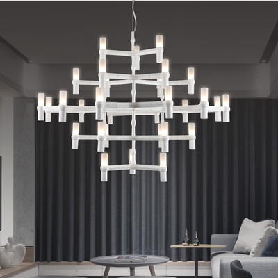 creative postmodern simple art lighting lobby villa stairs droplight 30 heads 5 layers candle crown chandelier light nordic