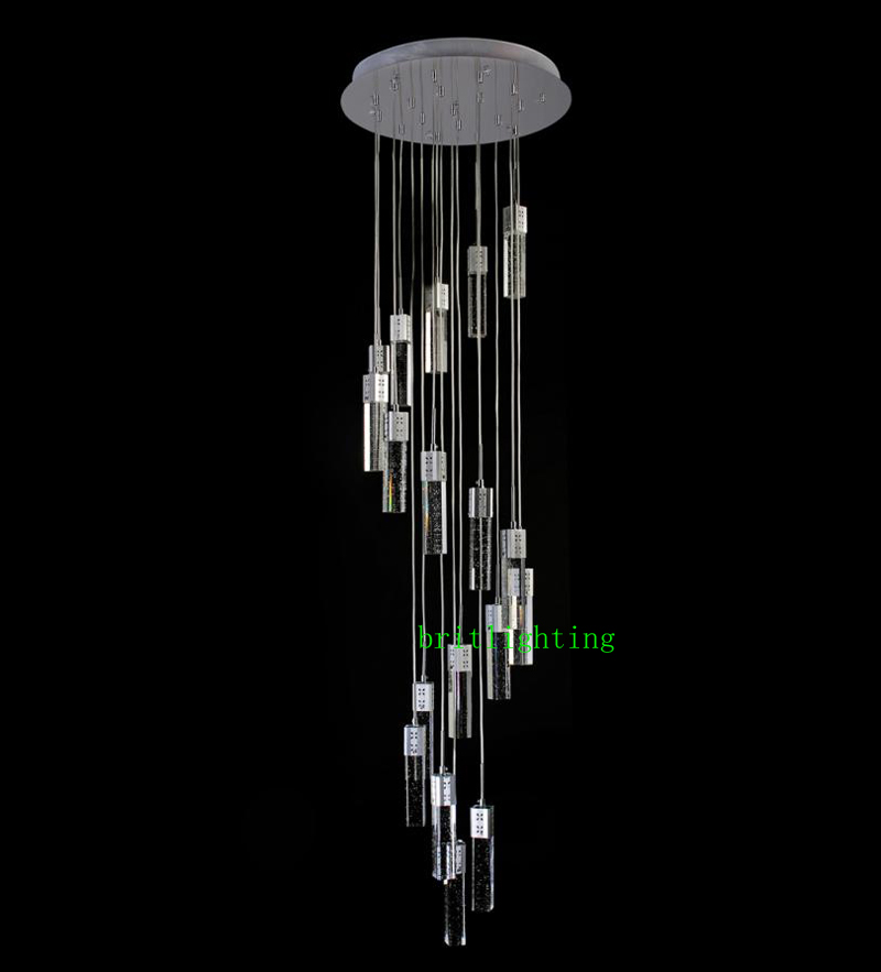 deco hanging lamps long led cone spiral pendant lamp for extra height stairwell library studio art decorative lighting luminaire