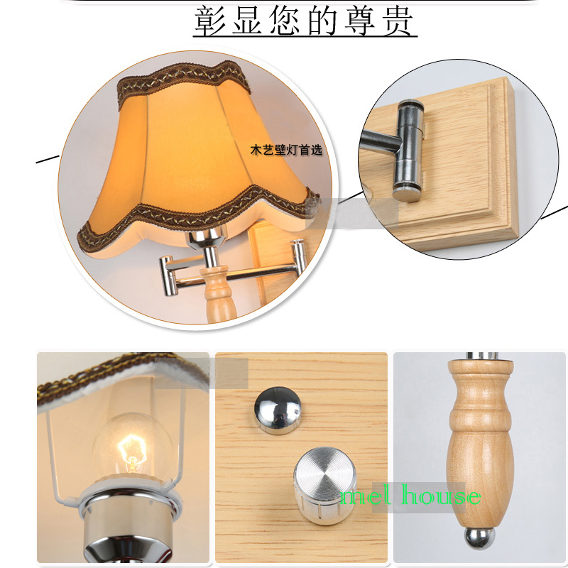 dimmer switch wall light oak modern wooden wall lamp lights for bedroom reading lights creative decoration wall sconce study