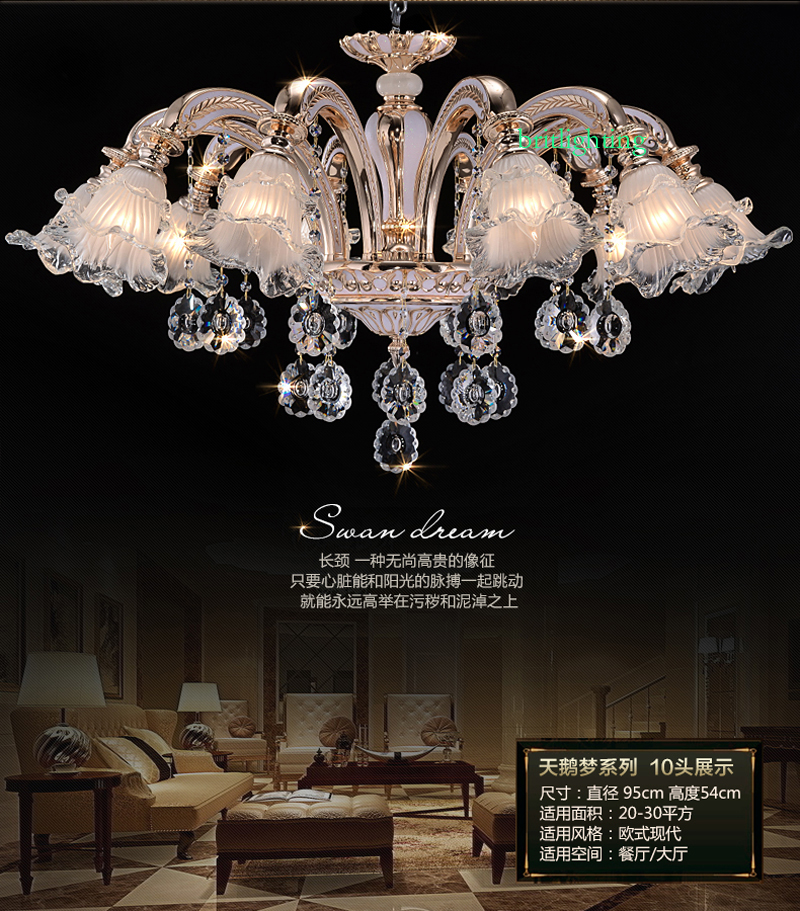 fashion chandeliers led crystal light for living room modern indoor lighting simple flush mounted led lamps 6 lights frosted gl
