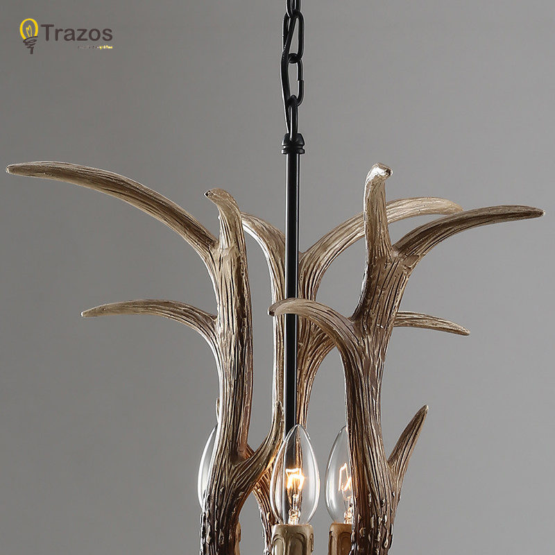 holand selling 3 light antler hartshorn pendant lights suspension lamp antler lampshade decoration e14110-240v