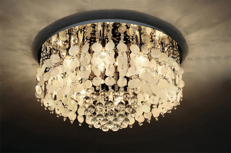 home decoratio seashell lighting luxury crystal ceiling lamp modern living room lamp water drop k9 crystal ceiling lights luxury