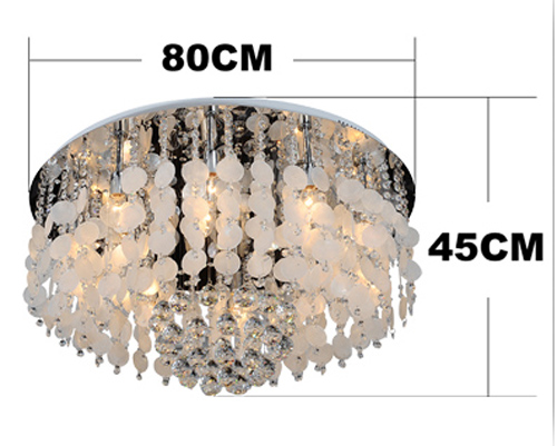 home decoratio seashell lighting luxury crystal ceiling lamp modern living room lamp water drop k9 crystal ceiling lights luxury