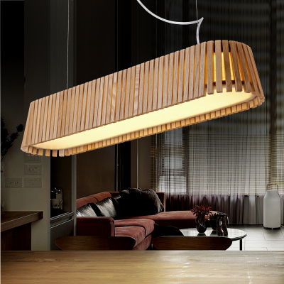 japanese style country wood rectangular pendant light brief kitchen dinning table led suspended luminaire pendant light fixture