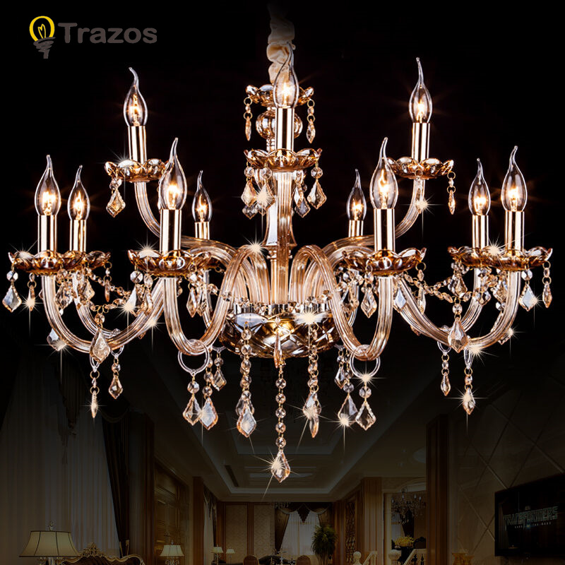led crystal pendant lights modern lustres de cristal living room indoor lamp fixture decoration lustre para sala