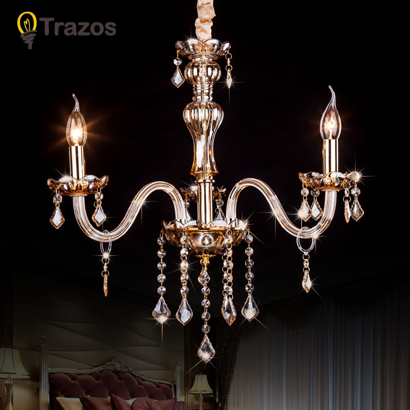 led crystal pendant lights modern lustres de cristal living room indoor lamp fixture decoration lustre para sala