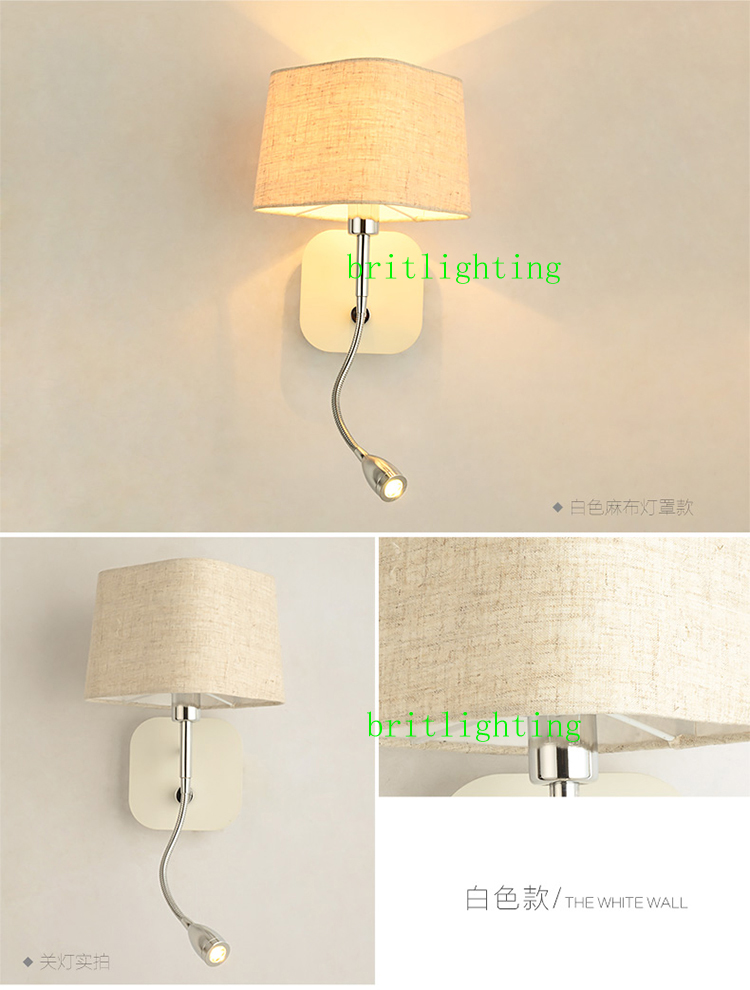 led light wall dimmer switch lamp knob dimmer switch el bedside wall sconce flexible arm bedside reading lighting