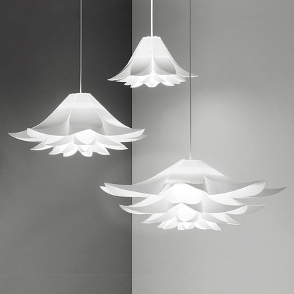 lily flower lamp pendant light pp shade diameter 55/70/85cm lotus lampshape diy lampshade bedroom/shops led light fixture