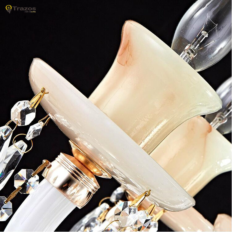 luxury european style led candlestick chandelier for living room lustre de cristal modernos wedding decoration indoor lamp