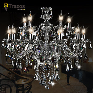 luxury european style led candlestick chandelier for living room lustre de cristal modernos wedding dinner ceiling chandelier