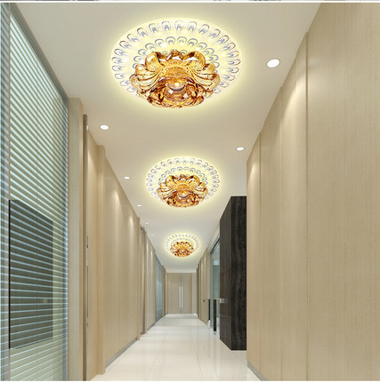 modern led aisle lights crystal entrance lights 12w surface mounted/embedded ceiling light hallway/el/living room lamps led