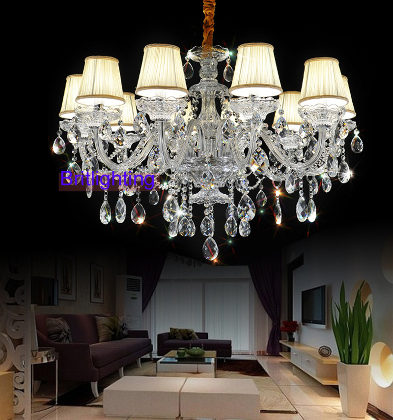 modern living room crystal chandelier lights fabric cover chandeliers candle lighting crystal lamp shade chandelier modern light