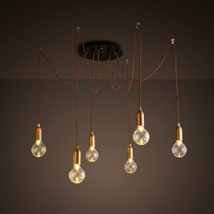 modern restaurant lighting multiple arms edison led bulb pendant chandelier vintage loft bar bedroom art pendant industrial lamp
