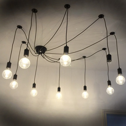 modern restaurant lighting multiple arms edison led bulb pendant chandelier vintage loft bar bedroom art pendant industrial lamp