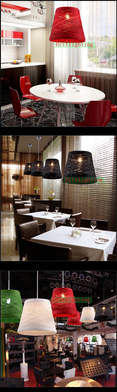 multi colour pendant lamp modern red/black/white dining room pendant light lighting brief fashion single head pendant light - Click Image to Close