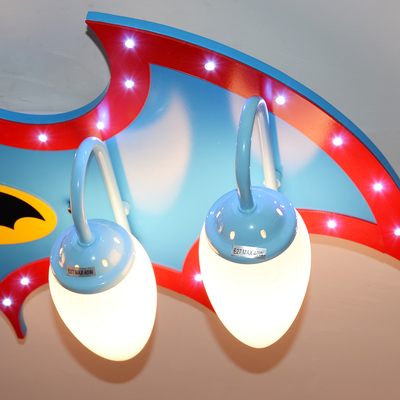 remote control kids led lamp child ceiling light personality superman child ceiling light boys bedroom batman eye protect lamp