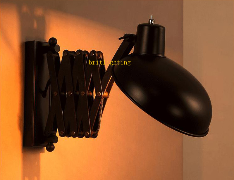 retractable wall sconce black iron wall lamp loft vintage telescopic wall sconces extend arm wall light swing arm led