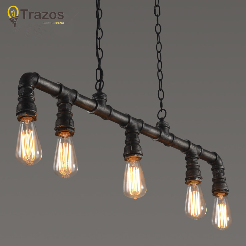 retro edison bar/dining room /ktv lighting vintage pendant lights water pipe pendant lamp for warehouse e27 edison bulbs