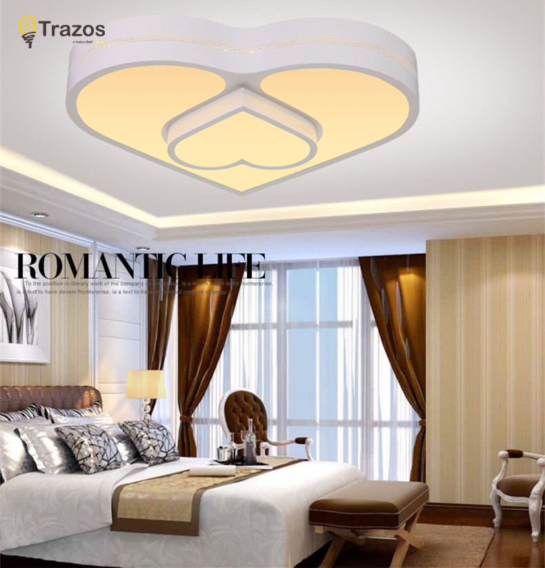 sweet heart led ceiling lights for living room romantic dining room light luminarias para sala de jantar remote control lamp