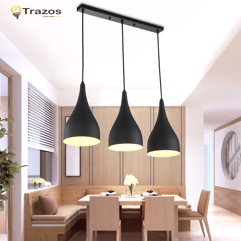 water-drop pendant lights fashionable designer for restaurant bar lustres e pendentes sala jantar black shade iron lampadas