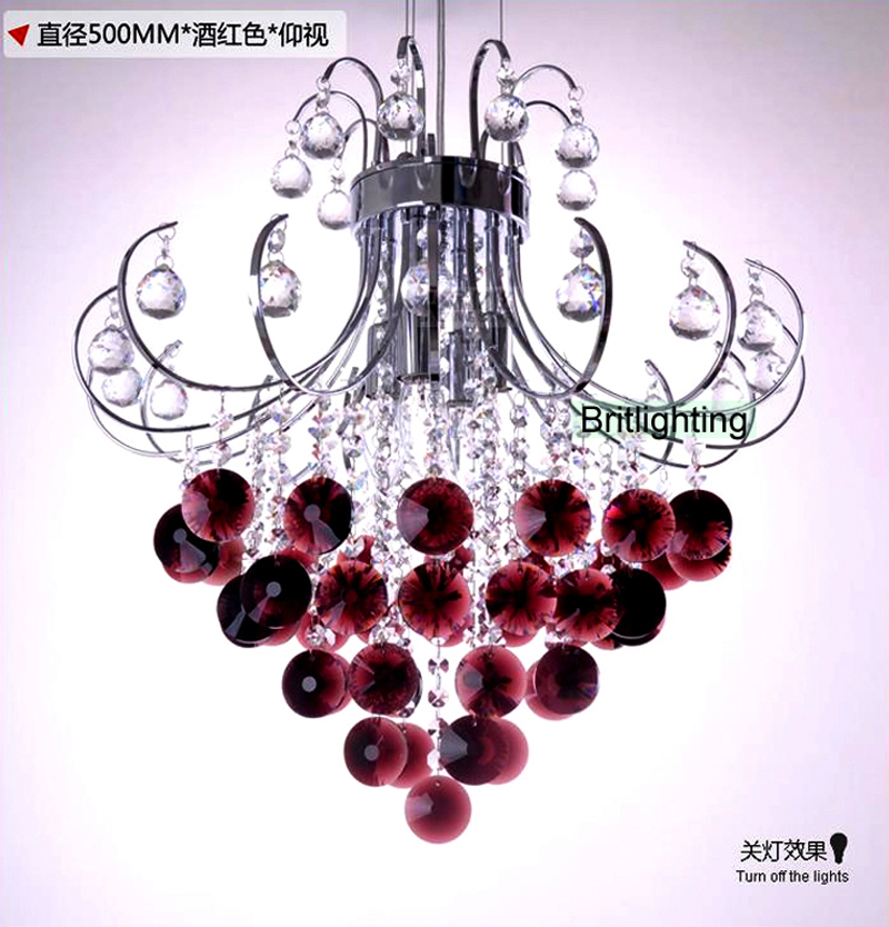 wine red crystal chandelier modern decorative hanging lamps wrought iron chandeliers linear suspension claret wedding room