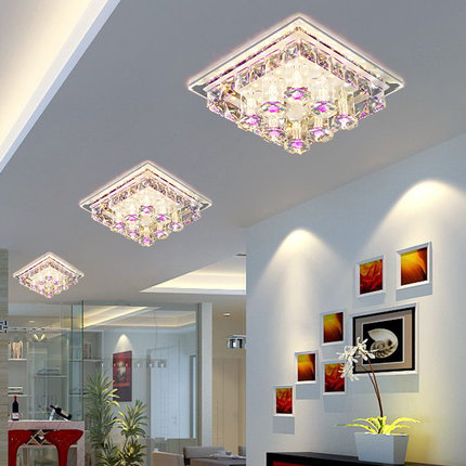 110v/220v square crystal led ceiling light for bedroom/living room warm white/cool white/natural white home indoor ceiling lamp