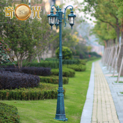 3 heads europe garden lights outdoor street lamp garden lawn lamp lighting 205cm aluminum waterproof ac 100-240v