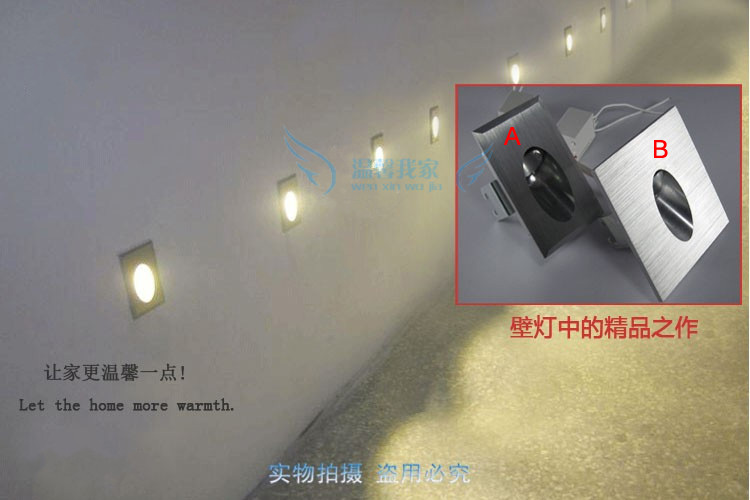 3pcs modern brief led stair light 85-265v 3w wall mounted spotlight background light step aisle lamp