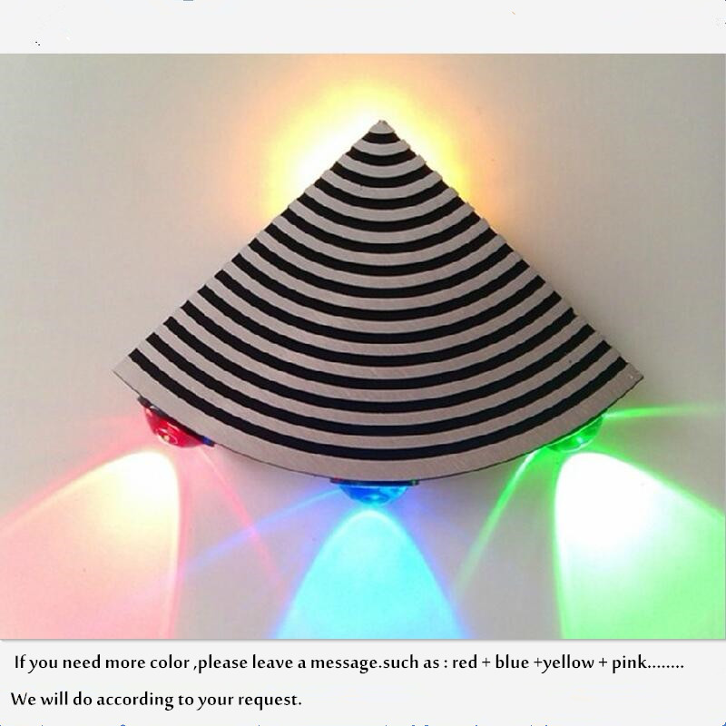 4w aluminum triangle led wall light lamp ac85-265v modern home lighting indoor white and black art decoration