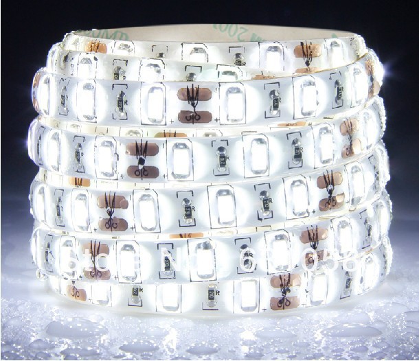 5m/roll 60leds/m 5630 led strip light waterproof ip65 1300lm high brightness for decorative lighting cold white