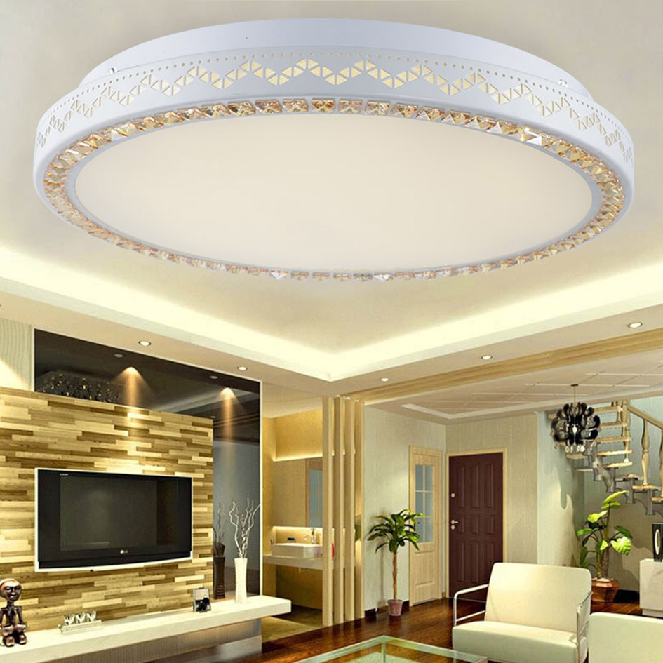 90~265v 36/60w led flush mount modern acrylic ceiling light for dining room bedroom metal paiting