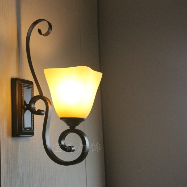 american rustic wall lamp background light wrought iron wall lamp bedroom lamp living room wall lamp