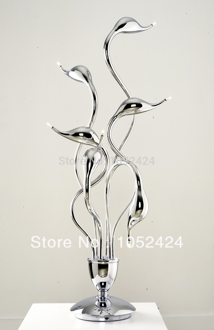 art deco 6lights swan table lamp with g4 bulb dinning room bed room living room el #swan-tl06