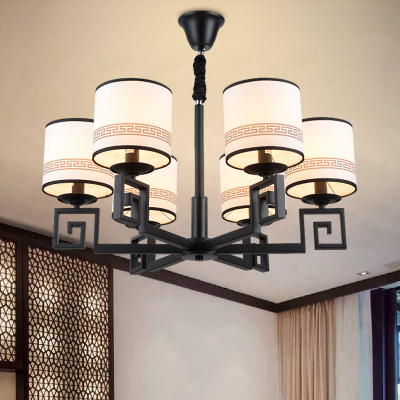 chinese style chandelier lights for living room chinese el/restaurant chandeliers 6 heads/ 8 heads fabric lampshades+iron