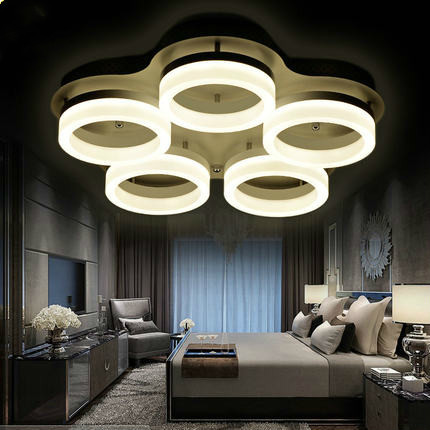 circle led ceiling lights modern fashionable design dining room lamp pendente de teto de cristal white shade acrylic lustre