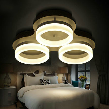 circle led ceiling lights modern fashionable design dining room lamp pendente de teto de cristal white shade acrylic lustre