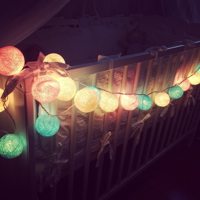 connectable colorful cotton balls string light decoration home/baby room/wedding decoration xmas lights 20balls 3m 110v/220v