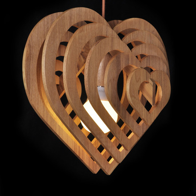 creative handmade wood lamps modern kitchen and dining room light hanging wood art decoration lighting heart/drop/snow shape