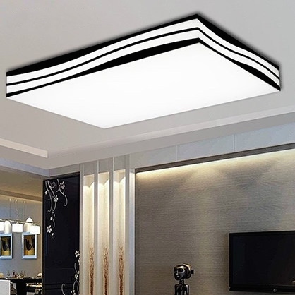 creative wave shape led ceiling lights remote control luminaire plafonnier suspended ceiling lamps square/rectangle 110v/220v