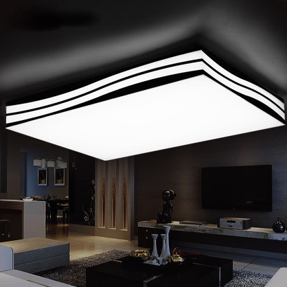 creative wave shape led ceiling lights remote control luminaire plafonnier suspended ceiling lamps square/rectangle 110v/220v