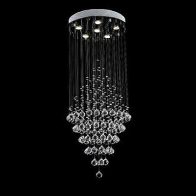 d40/50/60cm remote control luxury k9 crystal chandelier light stainless steel pendente de teto el hall chandelier lighting