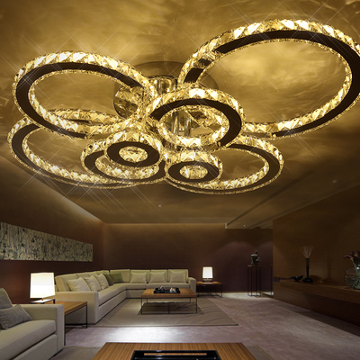 dimmable modern indoor led ceiling lights for home living room decor lighting lustres de teto crystal led surface mount lamp